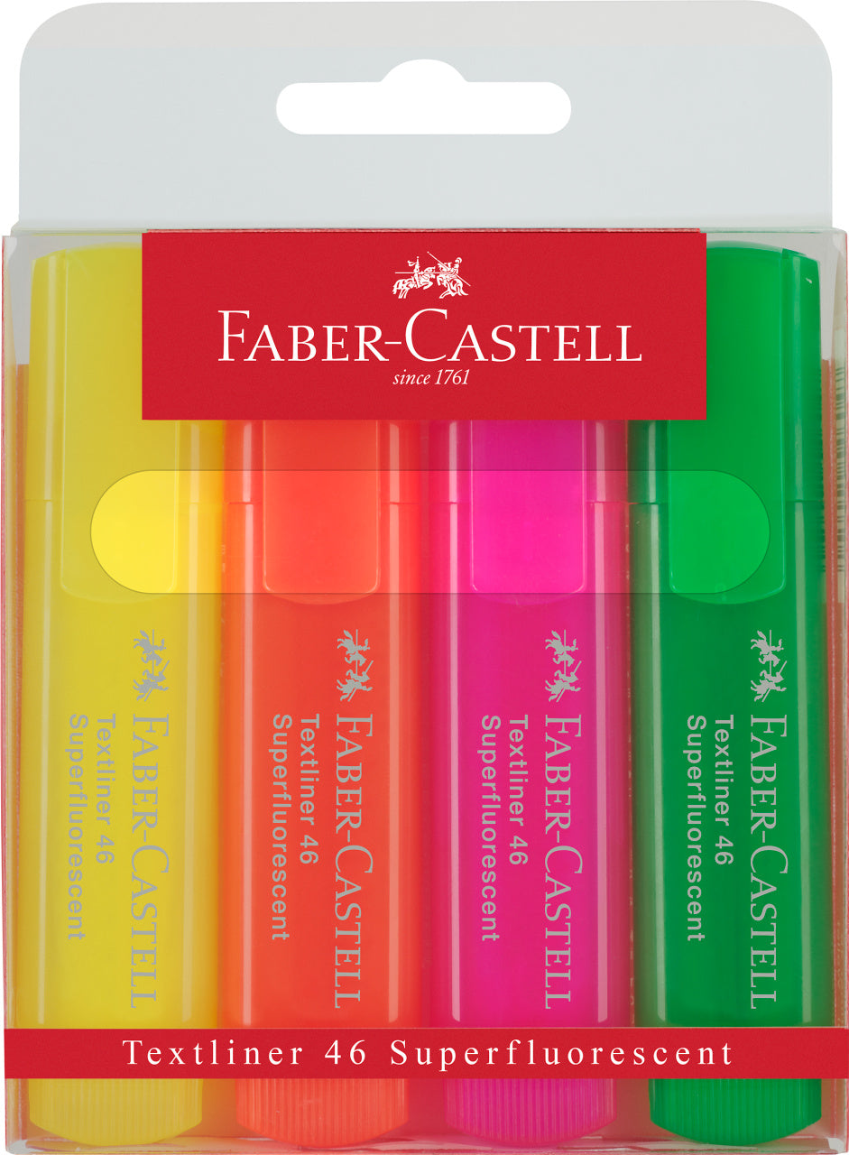 TEXTMARKER SET 4 SUPERFLUORESCENT 1546 FABER-CASTELL TEXTMARKER SET 4 SUPERFLUORESCENT 1546 FABER-CASTELL